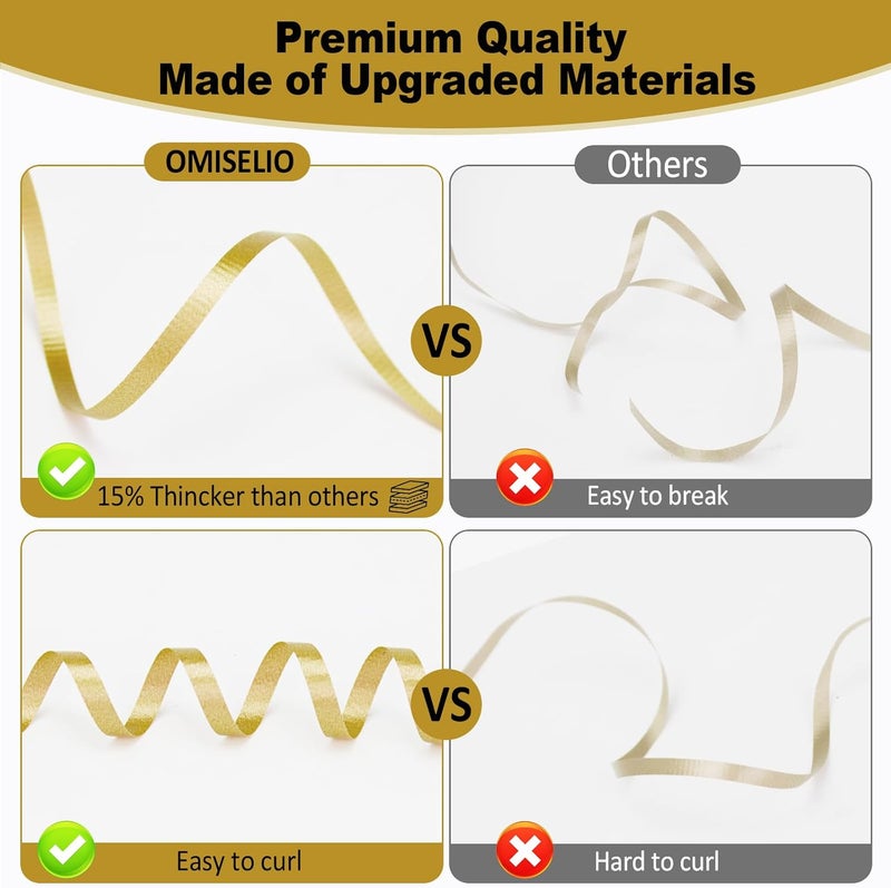 OMISELIO Gold Ribbon - 500 Yard Crimped Curly Gold Ribbon for Gift Wrapping, Balloons, Parties - Image 4